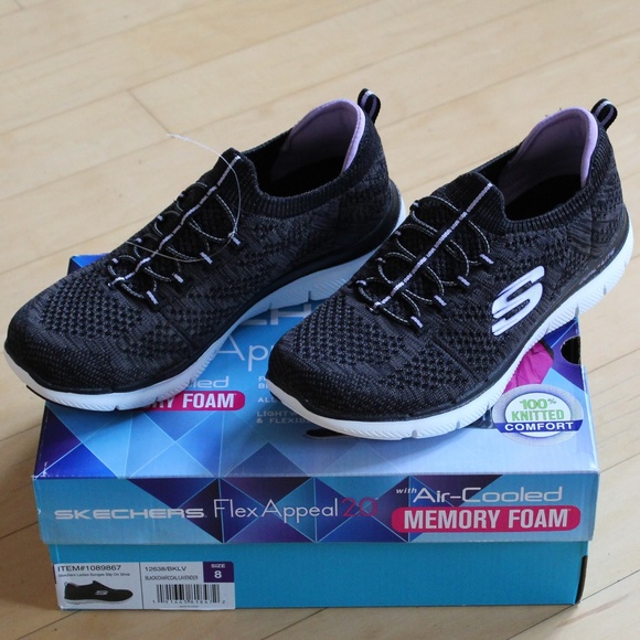 skechers bungee slip on shoes